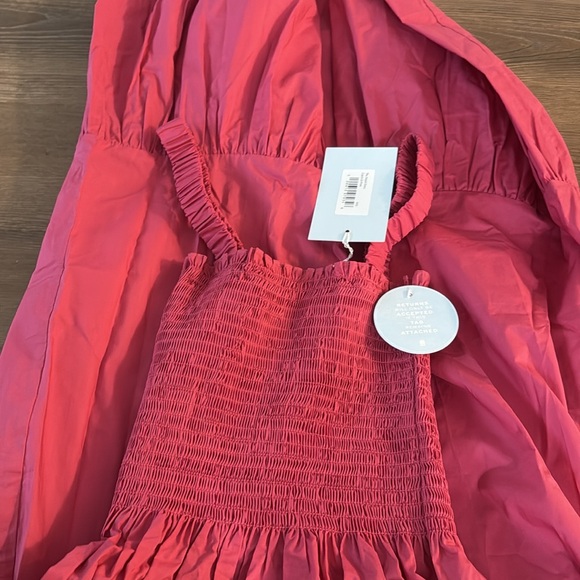 NWT HILL HOUSE HOME The Anjuli Nap Dress in Lipstick Pink Cotton - Picture 10 of 10